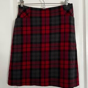 Red plaid skirt
